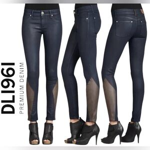 d1961 Emma Cocktail Snob Essential Legging Waxed Denim w/ faux leather sz 30
